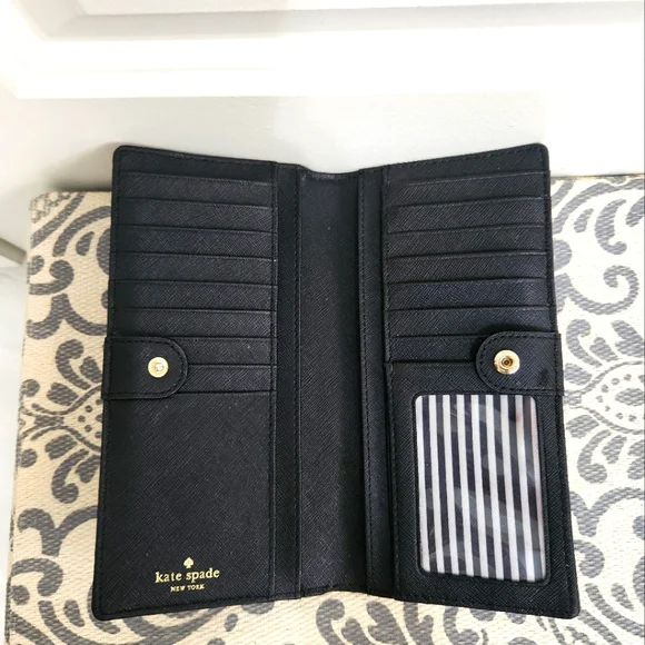 SOLD !!!Kate Spade Black & Gold Wallet/Purse - Picture 3 of 4